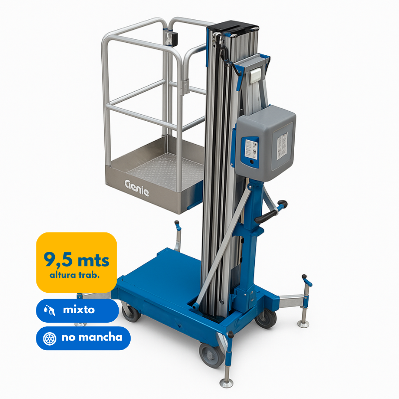 Elevador unipersonal Genie AWP-25 mixto eléctrico/manual para mantenciones en altura